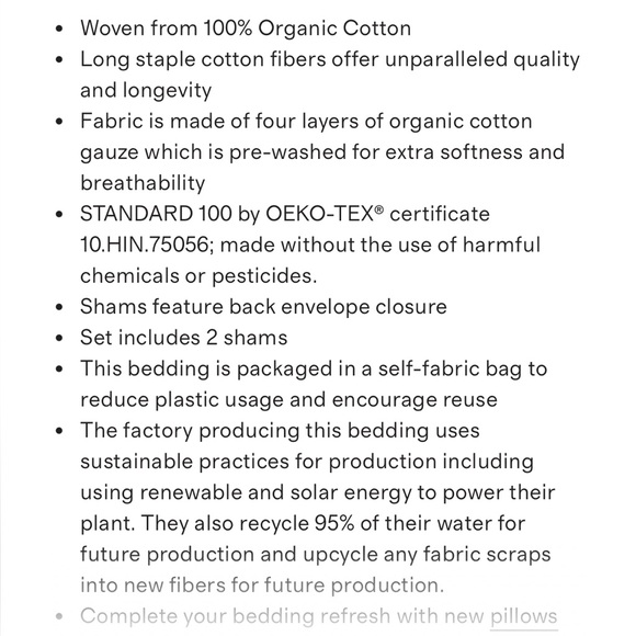 NWOT QUINCE Airy Gauze Sham Set Standard Olive 1727 - Picture 2 of 9